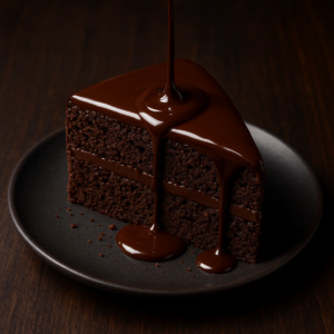Double Chocolate Schnitte mit Schokosauce